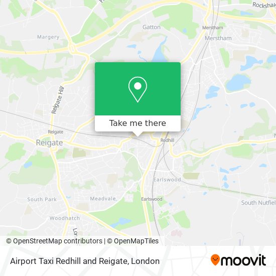 Airport Taxi Redhill and Reigate map