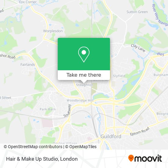 How to get to Hair & Make Up Studio in Guildford by Bus, Train or Tube?