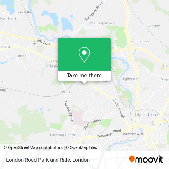London Road Park and Ride map