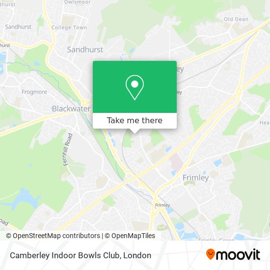 Camberley Indoor Bowls Club map