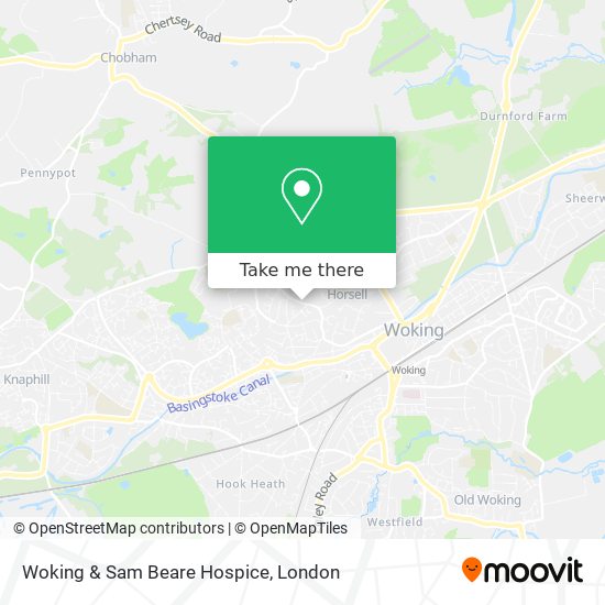 Woking & Sam Beare Hospice map