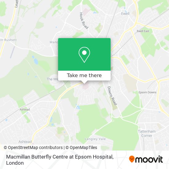 Macmillan Butterfly Centre at Epsom Hospital map