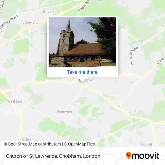 Church of St Lawrence, Chobham map