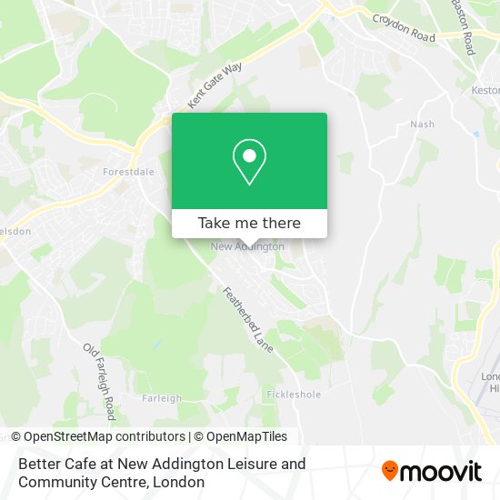 Better Cafe at New Addington Leisure and Community Centre map