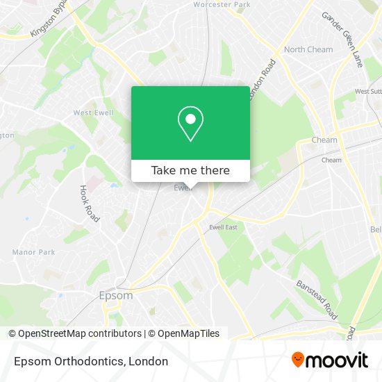 Epsom Orthodontics map