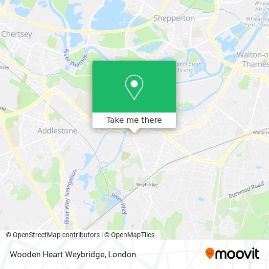Wooden Heart Weybridge map