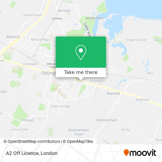 A2 Off Licence map