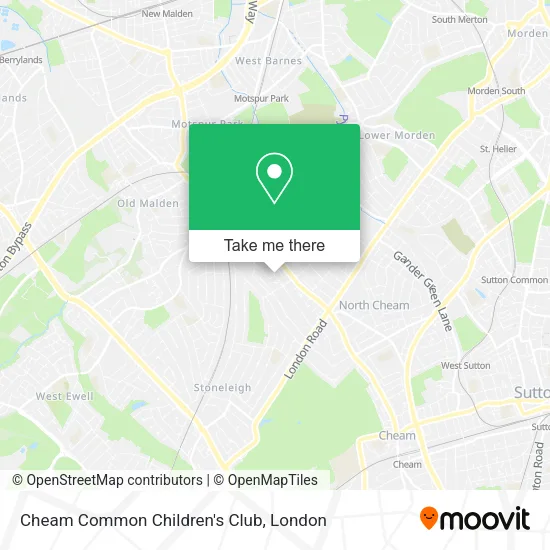 Cheam Common Children's Club map
