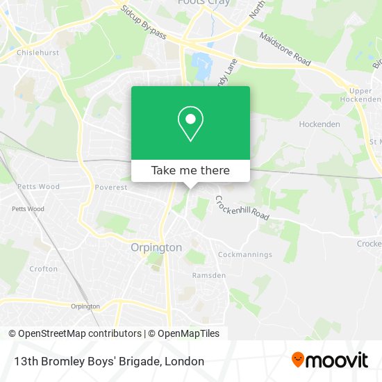 13th Bromley Boys' Brigade map