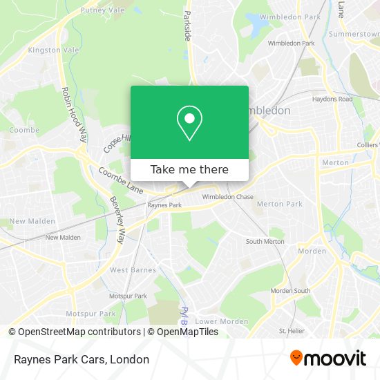 Raynes Park Cars map