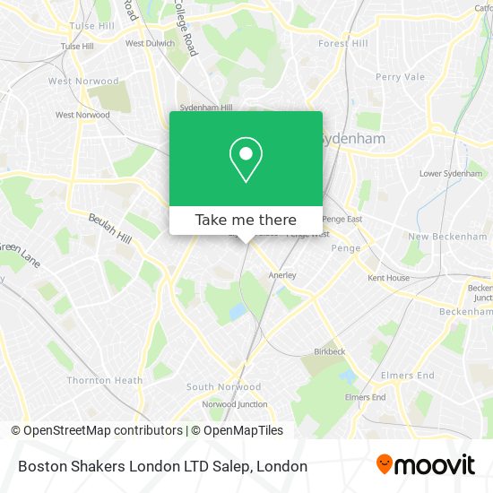 Boston Shakers London LTD Salep map