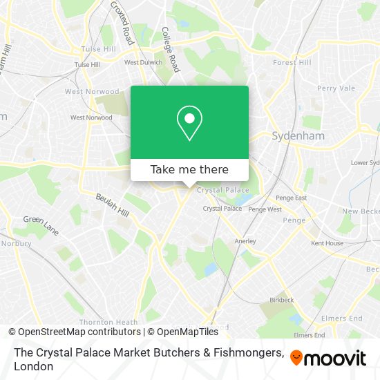 The Crystal Palace Market Butchers & Fishmongers map