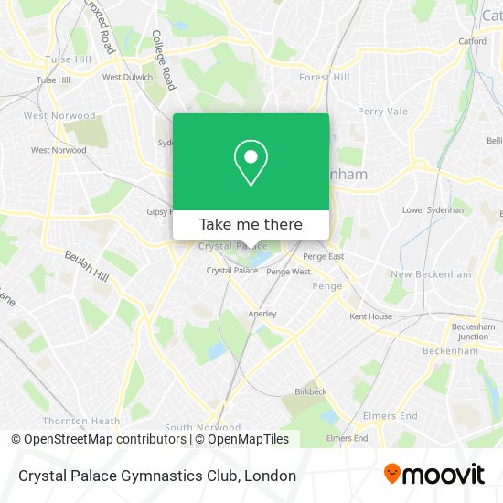 Crystal Palace Gymnastics Club map