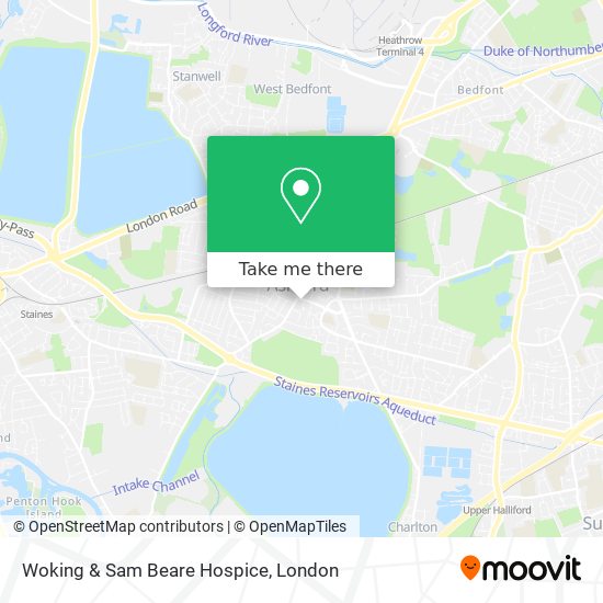 Woking & Sam Beare Hospice map