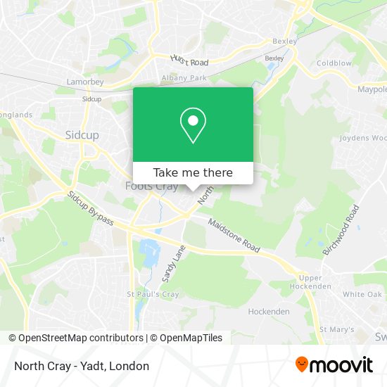 North Cray - Yadt map