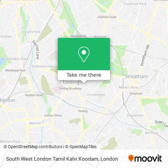 South West London Tamil Kalvi Koodam map