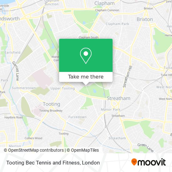 Tooting Bec Tennis and Fitness map