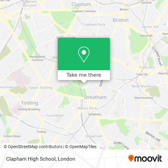 Clapham High School map