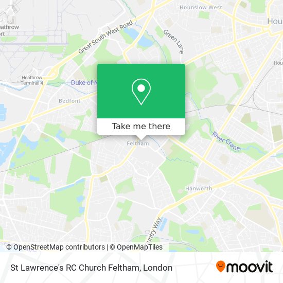 St Lawrence's RC Church Feltham map