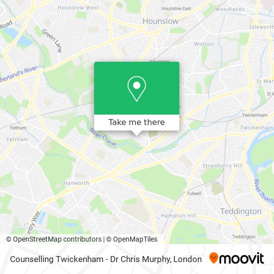 Counselling Twickenham - Dr Chris Murphy map