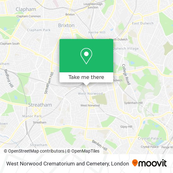 West Norwood Crematorium and Cemetery map