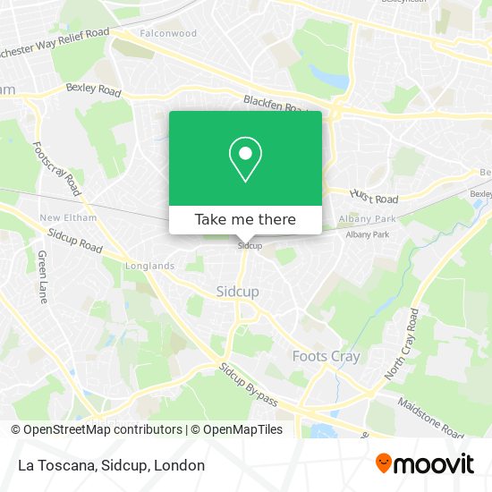 La Toscana, Sidcup map