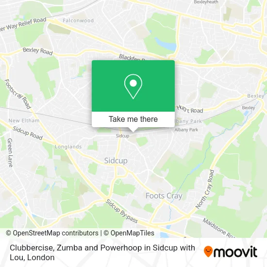 Clubbercise, Zumba and Powerhoop in Sidcup with Lou map