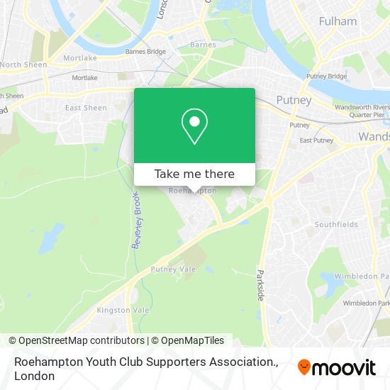 Roehampton Youth Club Supporters Association. map