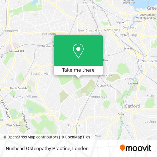 Nunhead Osteopathy Practice map