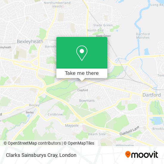 Clarks Sainsburys Cray map