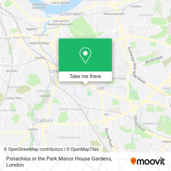 How to get to Pistachios in the Park Manor House Gardens in Blackheath