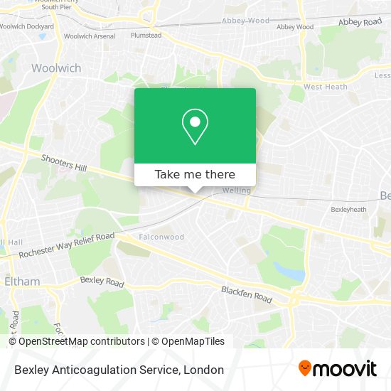 Bexley Anticoagulation Service map