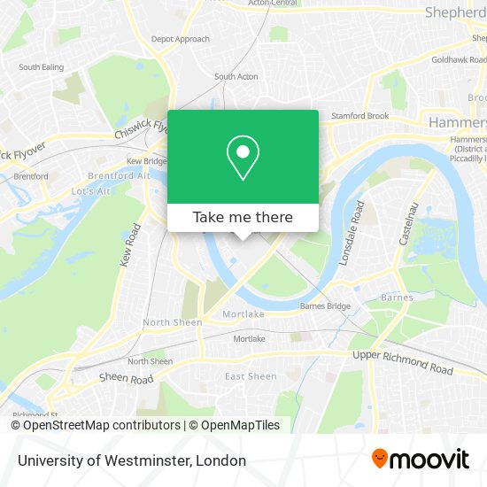 University of Westminster map