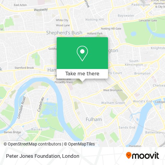 Peter Jones Foundation map