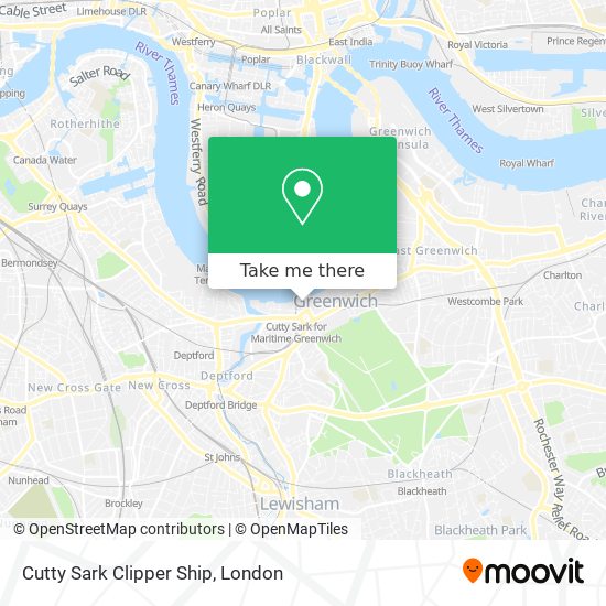 Cutty Sark Clipper Ship map