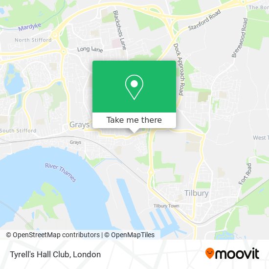 Tyrell's Hall Club map
