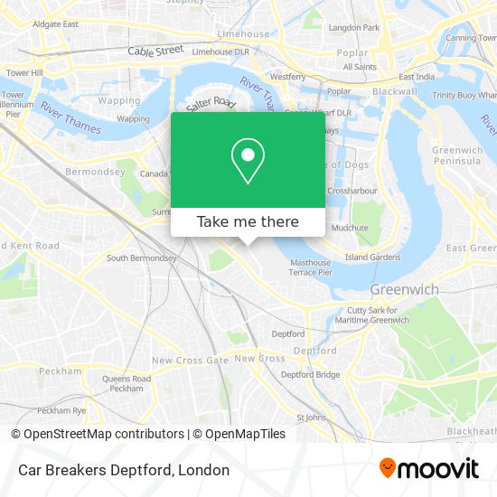 Car Breakers Deptford map