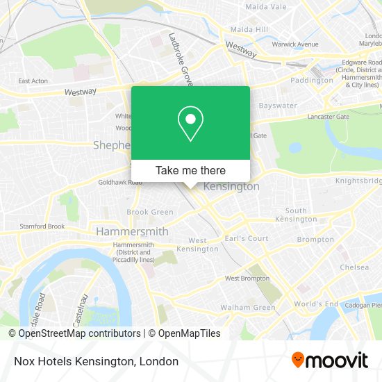 How to get to Nox Hotels Kensington in West Kensington by bus, Tube or
