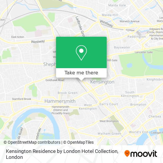 Kensington Residence by London Hotel Collection map