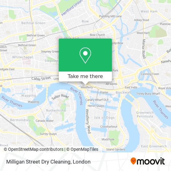 Milligan Street Dry Cleaning map