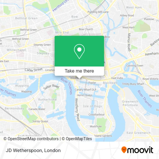 JD Wetherspoon map