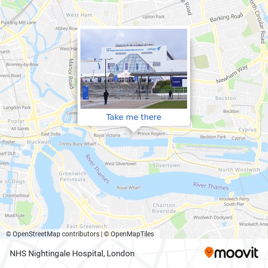 NHS Nightingale Hospital map