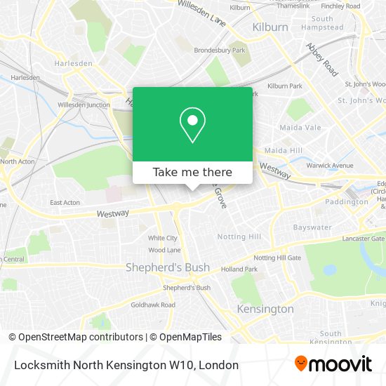 Locksmith North Kensington W10 map