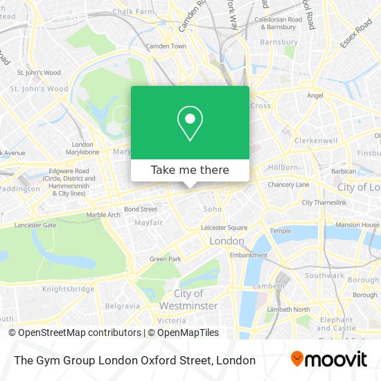 The Gym Group London Oxford Street map