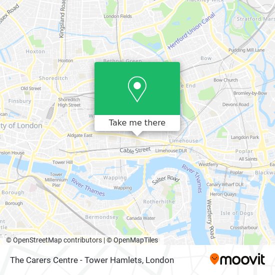 The Carers Centre - Tower Hamlets map