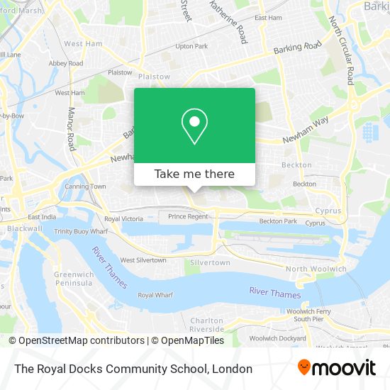 The Royal Docks Community School map