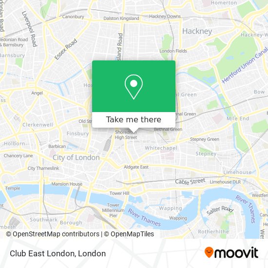 Club East London map