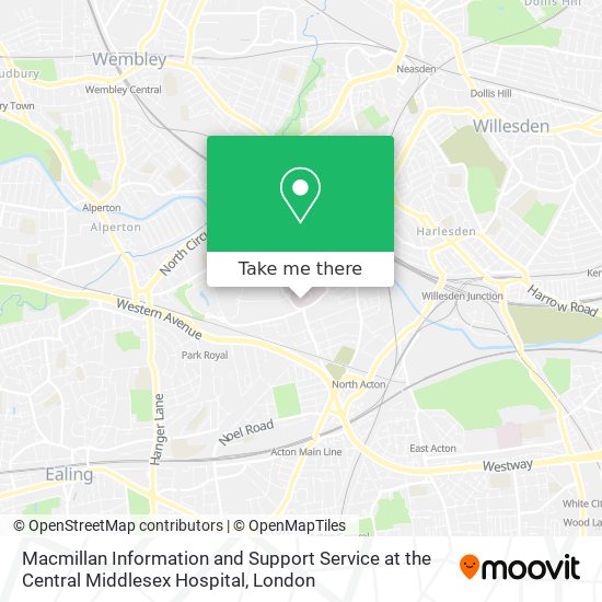 Macmillan Information and Support Service at the Central Middlesex Hospital map