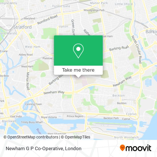Newham G P Co-Operative map
