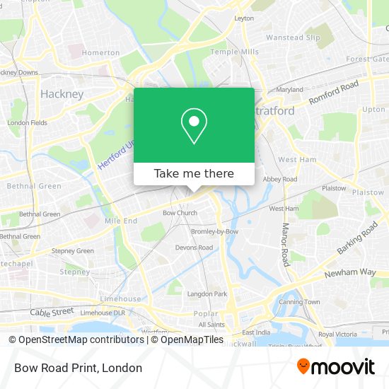 Bow Road Print map